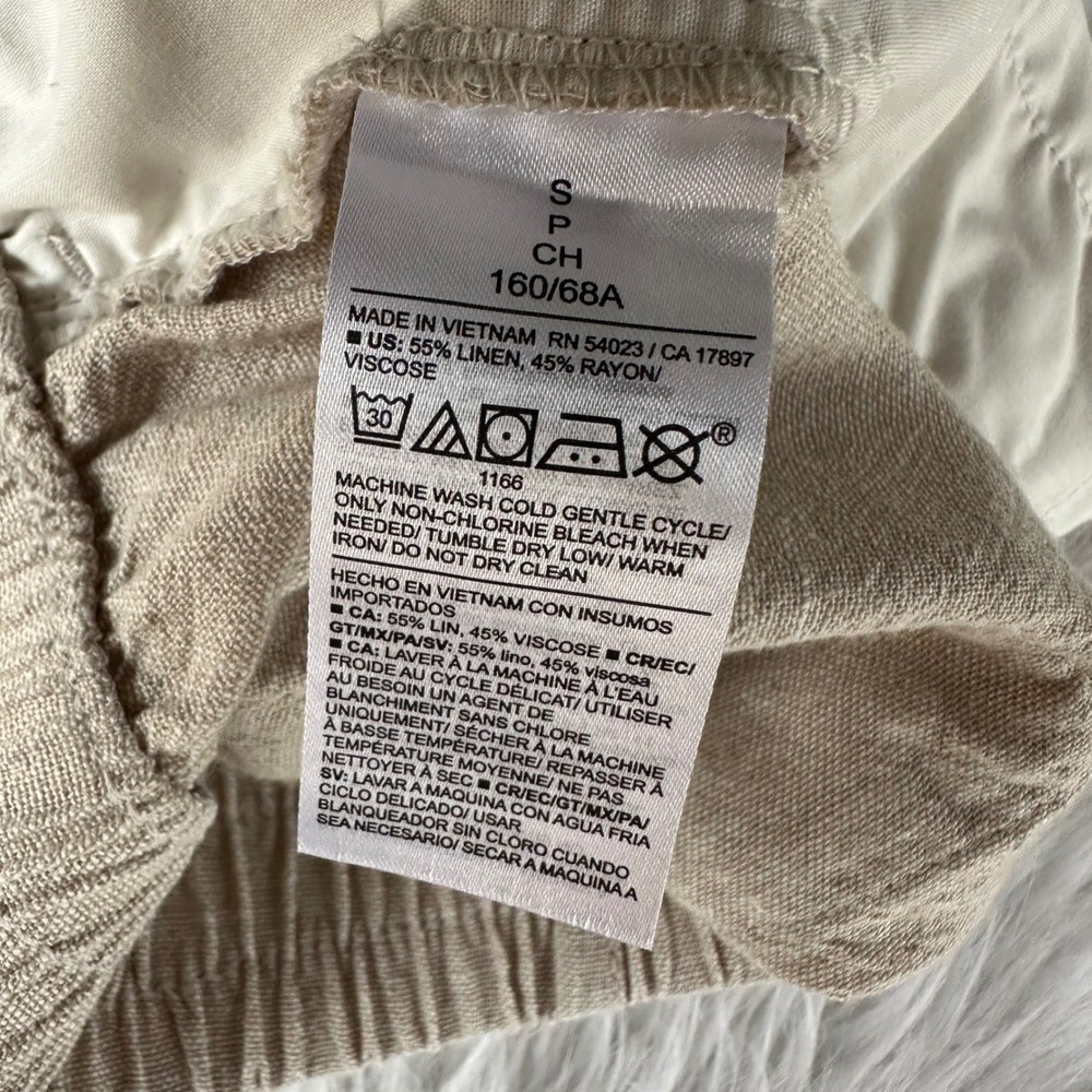 Old Navy Shorts Flax Linen Blend Pull On Shorts Beige Comfort Waist Size Small - Picture 5 of 6